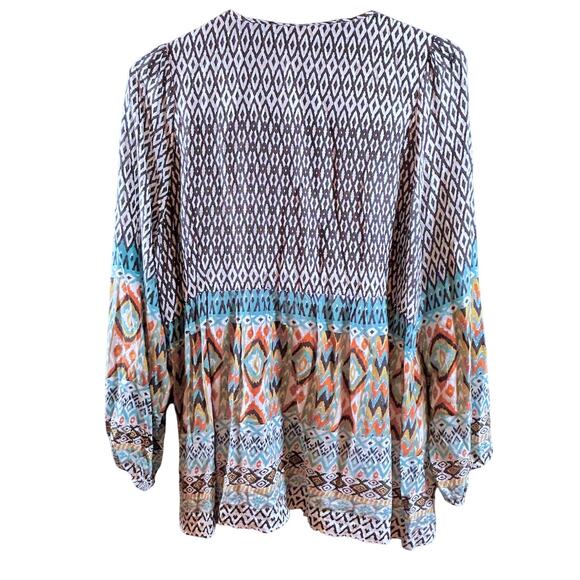 Sundance Stella Babydoll Boho Peasant Blouse Embroidered Festival Hippie Large - Picture 6 of 8